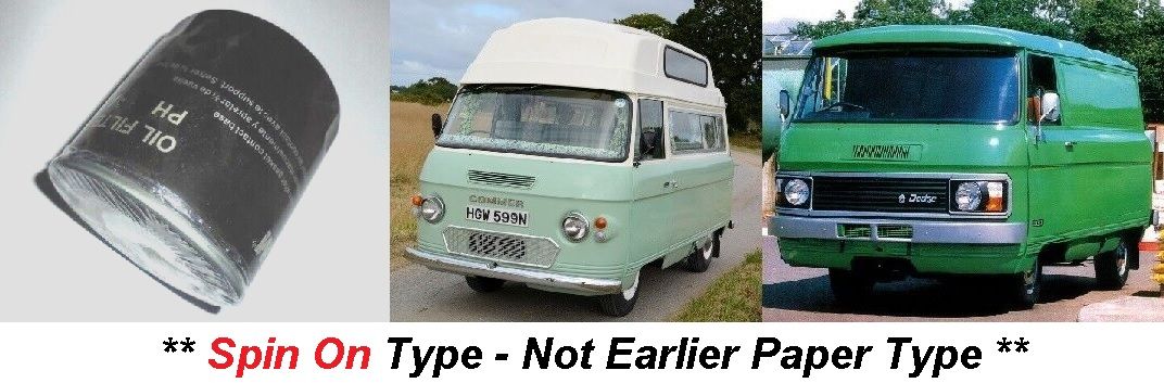 OIL FILTER (Commer PA PB Van, Dodge Spacevan) (1500, 1600 & 1725) (1960- 82) 